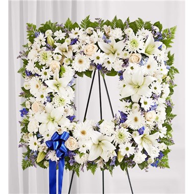Sentimental Solace Wreath&trade; - Blue & White